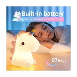 Mubarek Lámpara de noche de unicornio para niños 16_3