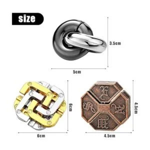 Juguete de rompecabezas de metal de 3 piezas para el_2