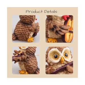 SMANSNAY Estatua de decoración de búho adornos de oficina_4