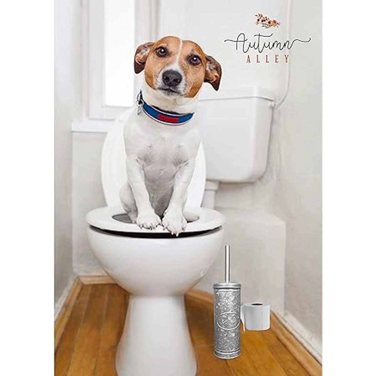 Autumn Alley Juego de cepillo de inodoro rústico y soporte_6