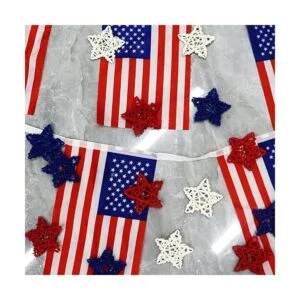 18 piezas de decoración de ratán estrellas rojas y azules_6