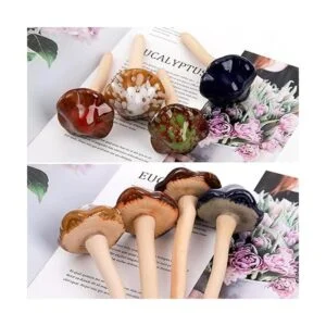 Peohud Paquete de 12 setas de cerámica para jardín_4