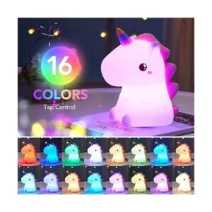 Mubarek Lámpara de noche de unicornio para niños 16_2