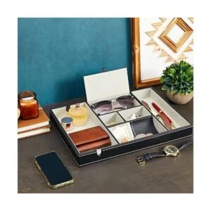 Bandeja de valet para hombre organizador de mesita de_2