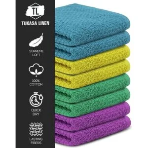 Tukasa Linens Paquete de 16 paños de algodón para cuerpo y_5