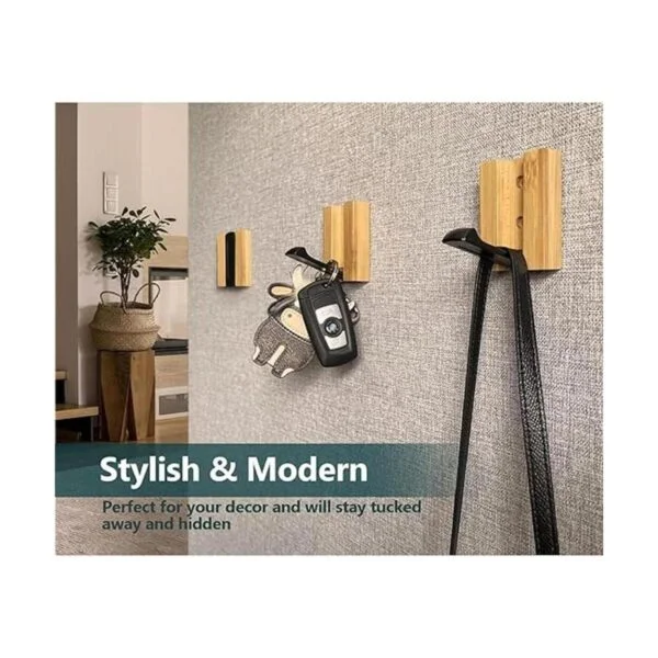 JSVER Ganchos de pared de madera 4 ganchos de pared para_2