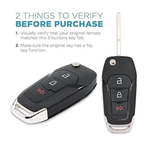 Keyless2Go Repuesto para llave de 3 botones para Ford_5