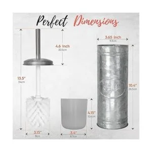 Autumn Alley Juego de cepillo de inodoro rústico y soporte_7