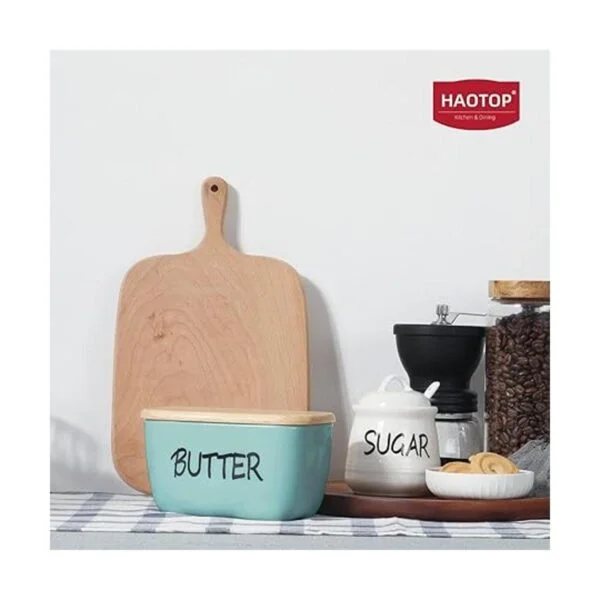 HAOTOP Mantequilla de porcelana grande con tapa perfecto_4