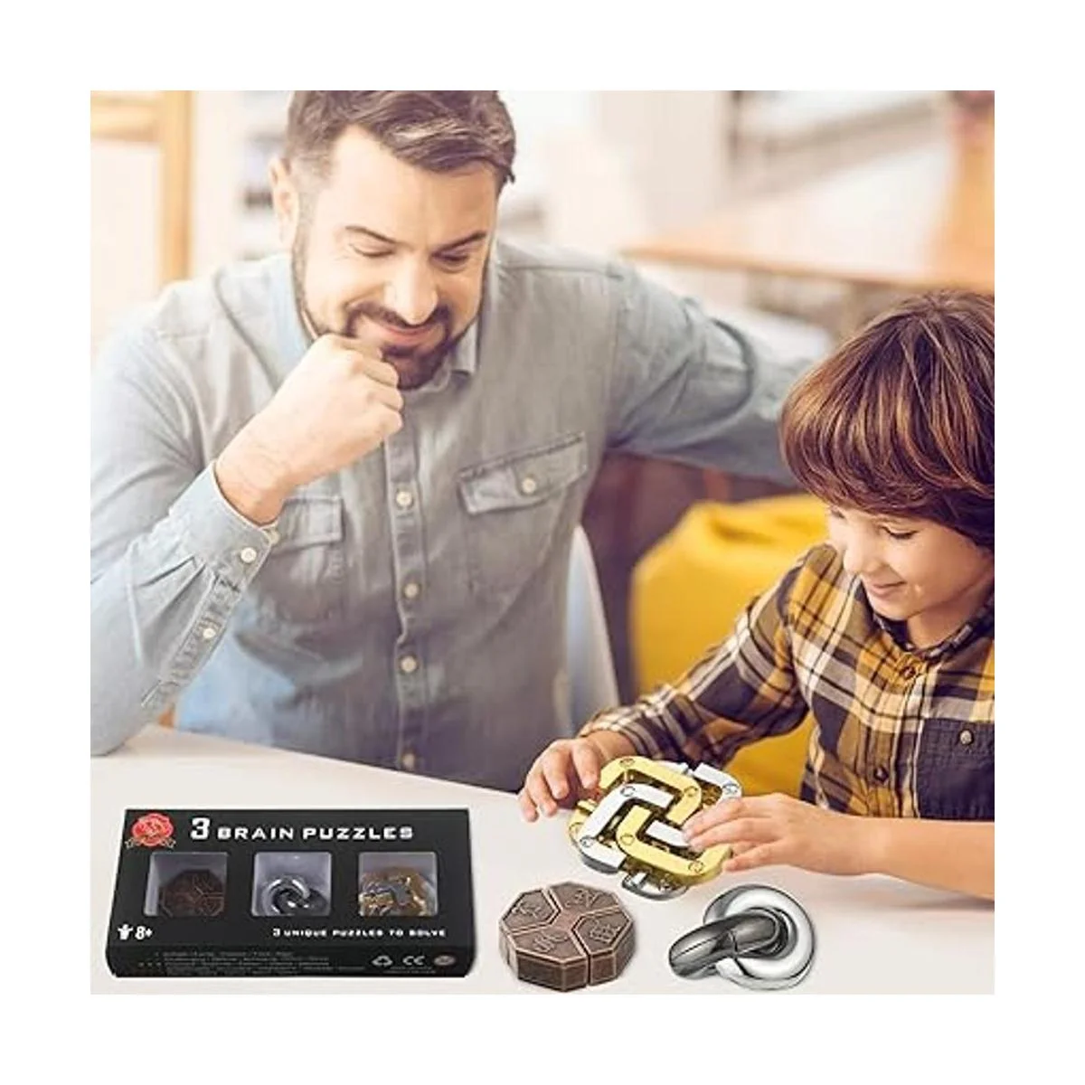 Juguete de rompecabezas de metal de 3 piezas para el_4