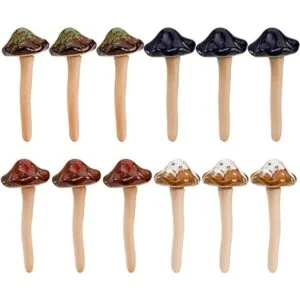 Peohud Paquete de 12 setas de cerámica para jardín_3