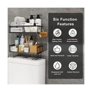 Estante de almacenamiento para inodoro de 2 niveles_4