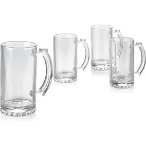 PARNOO Classic Simple Juego de tazas de cerveza con asas_4