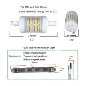 Bombilla LED R7s de 12 W de 3.071 in 150 W equivalente a_3