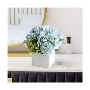 LADADA Flores de peonía sintéticas en florero de_4