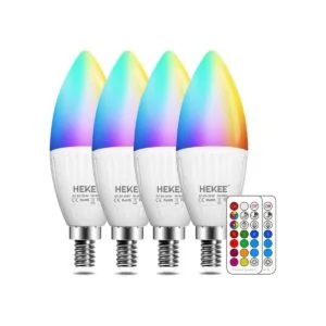 HEKEE Bombillas LED de candelabro E12 vela que cambia de_1
