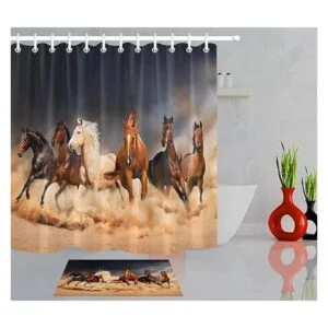 LB Western Cortina de ducha para niños diseño de_3