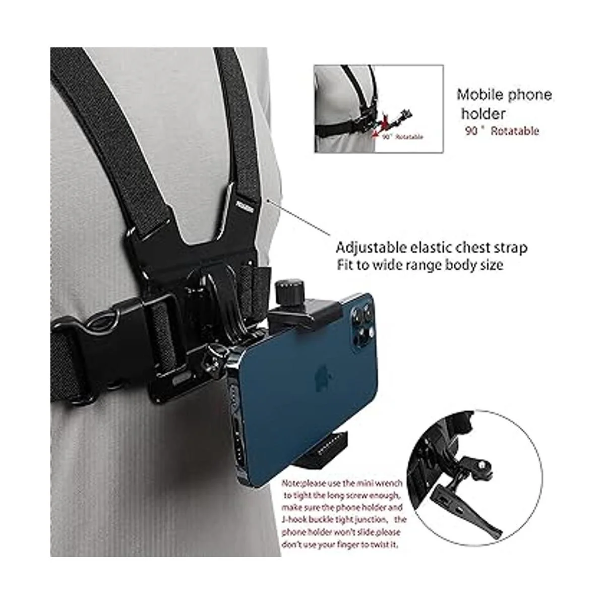 Kit de soporte de correa de pecho para teléfono celular_3