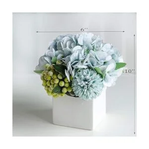 LADADA Flores de peonía sintéticas en florero de_2