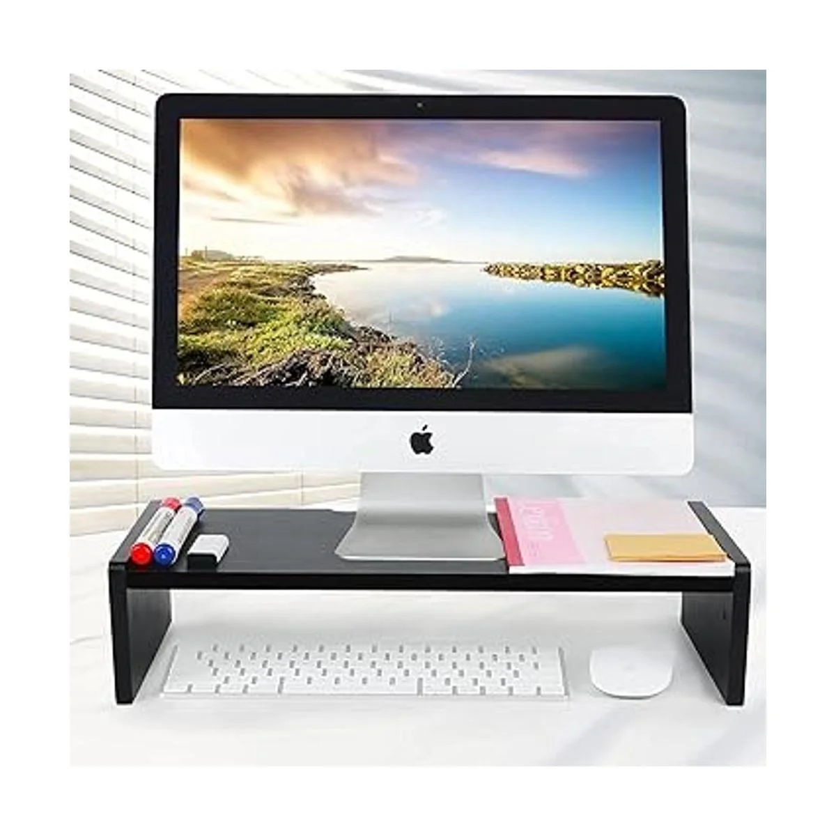 KINLINK Soporte para monitor de bambú elevador para_4