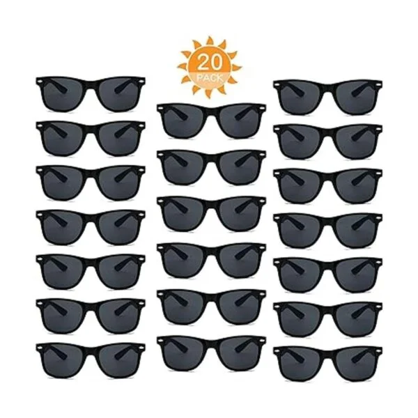 Paquete de 20 gafas de sol negras para adultos para_3