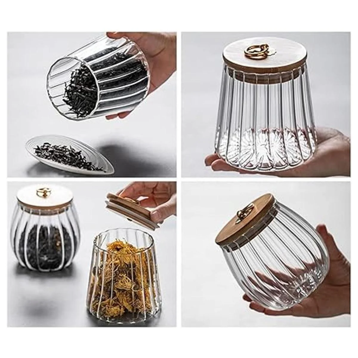 Juego de tarros de vidrio herméticos para almacenamiento_5