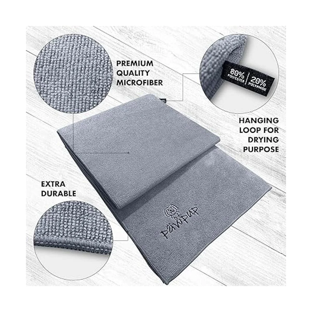 PAWPUP Toalla para perro superabsorbente paquete de 2_6