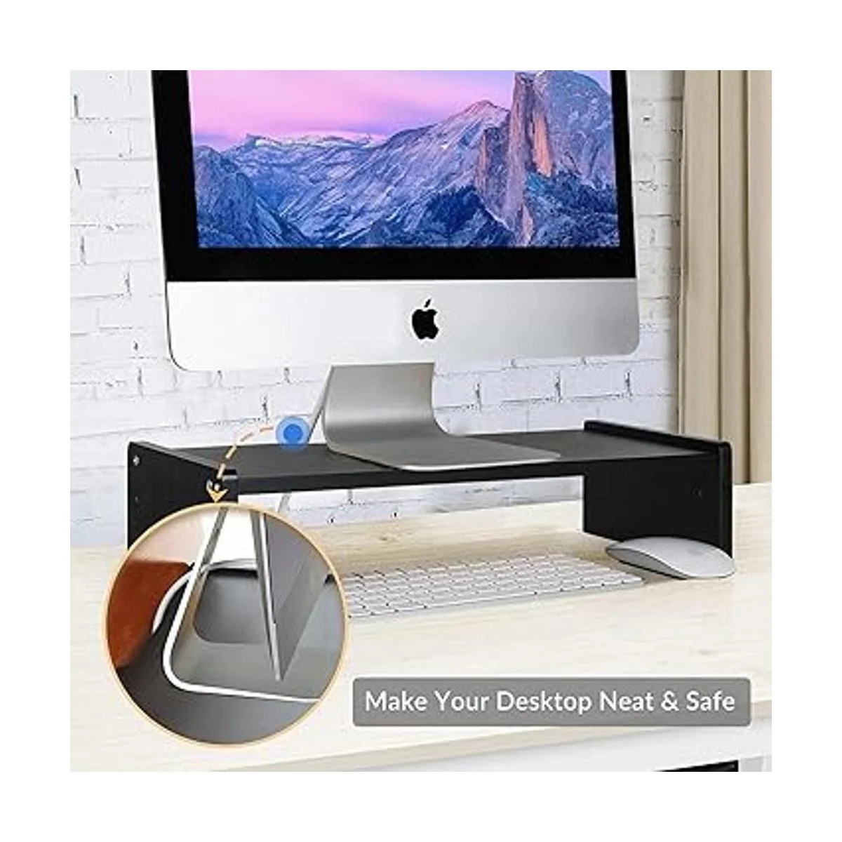 KINLINK Soporte para monitor de bambú elevador para_3