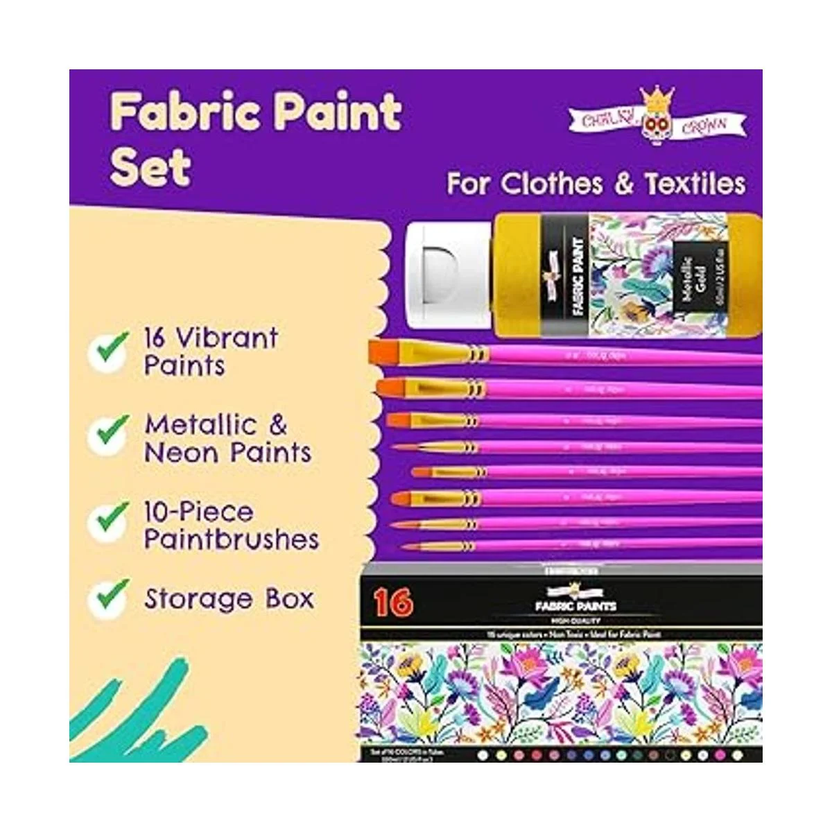 Pintura permanente para ropa 16 colores pintura de tela_2