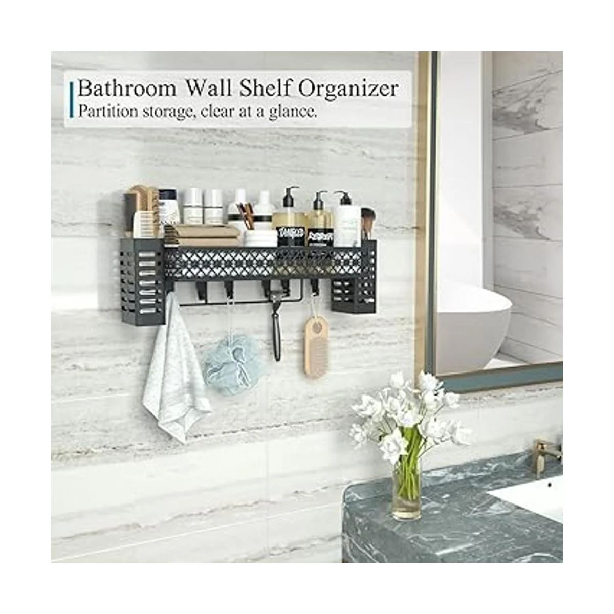 Estante de especias colgante para pared con 2 cestas de_4