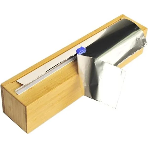 BoxThink Dispensador de plástico de madera de bambú con_7