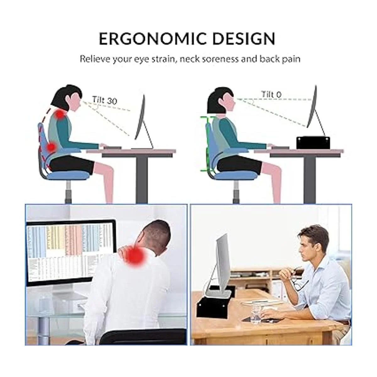 KINLINK Soporte para monitor de bambú elevador para_6