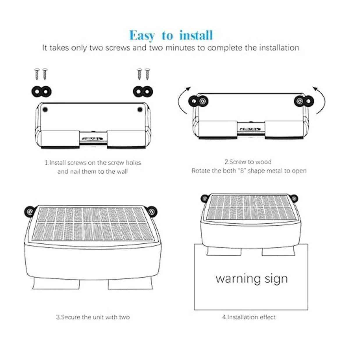 Luz LED de cubierta de energía solar con clip para letrero_5