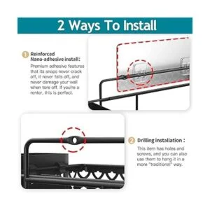 Estante de especias colgante para pared con 2 cestas de_5