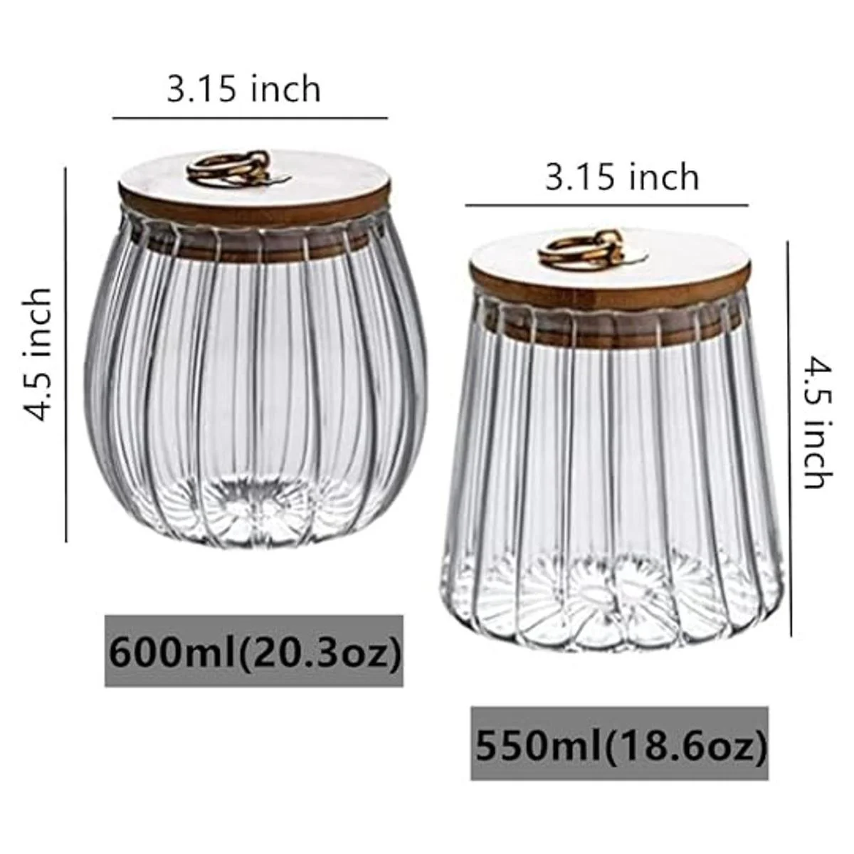 Juego de tarros de vidrio herméticos para almacenamiento_2