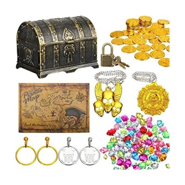 Enhon Caja de juguetes de 147 piezas de cofre del tesoro_1