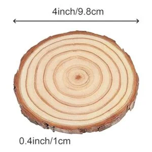 ZOENHOU 40 piezas de rebanadas de madera natural de 3.54_2