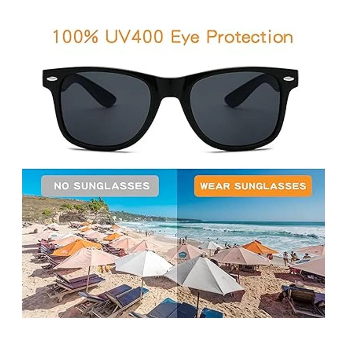 Paquete de 20 gafas de sol negras para adultos para_4