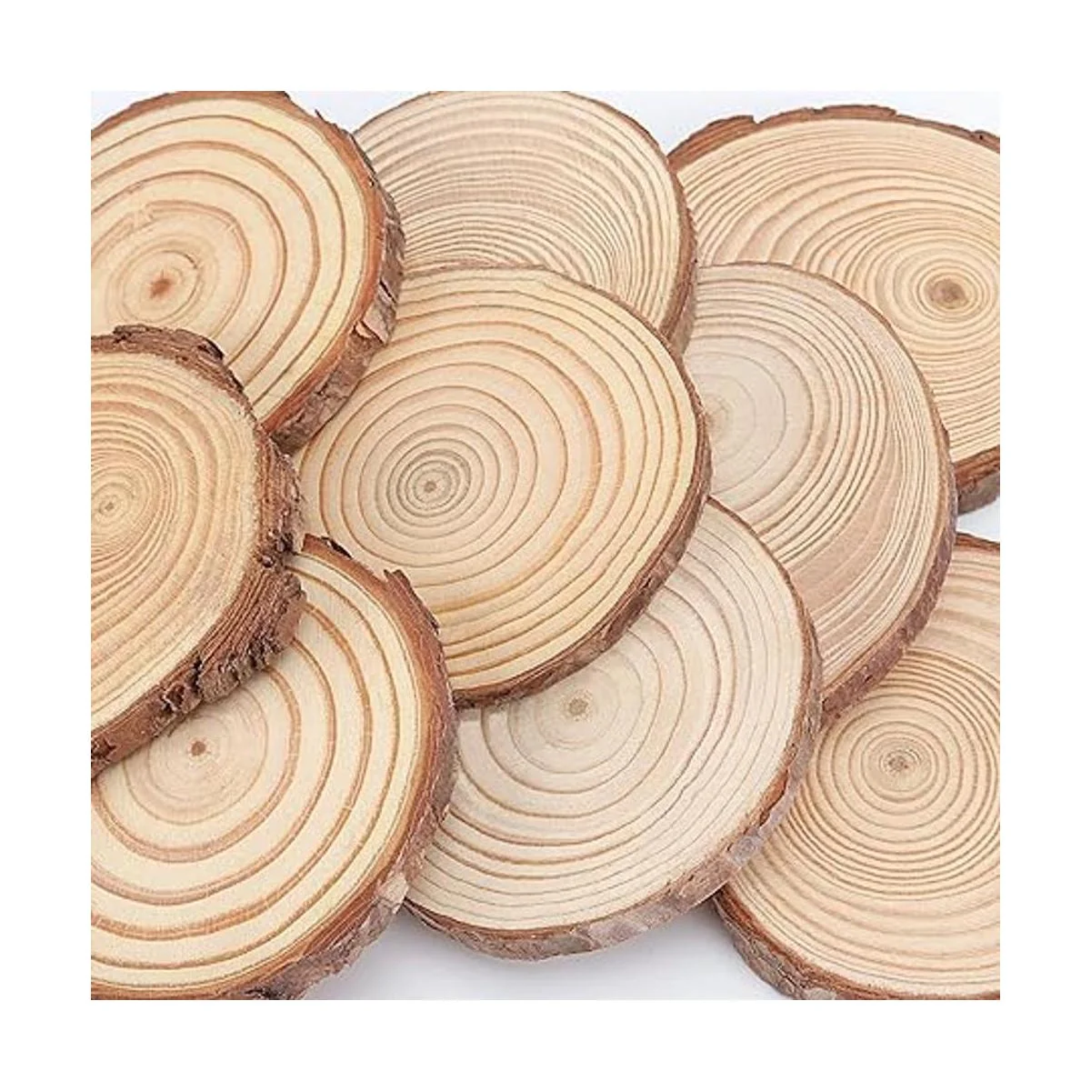 ZOENHOU 40 piezas de rebanadas de madera natural de 3.54_3