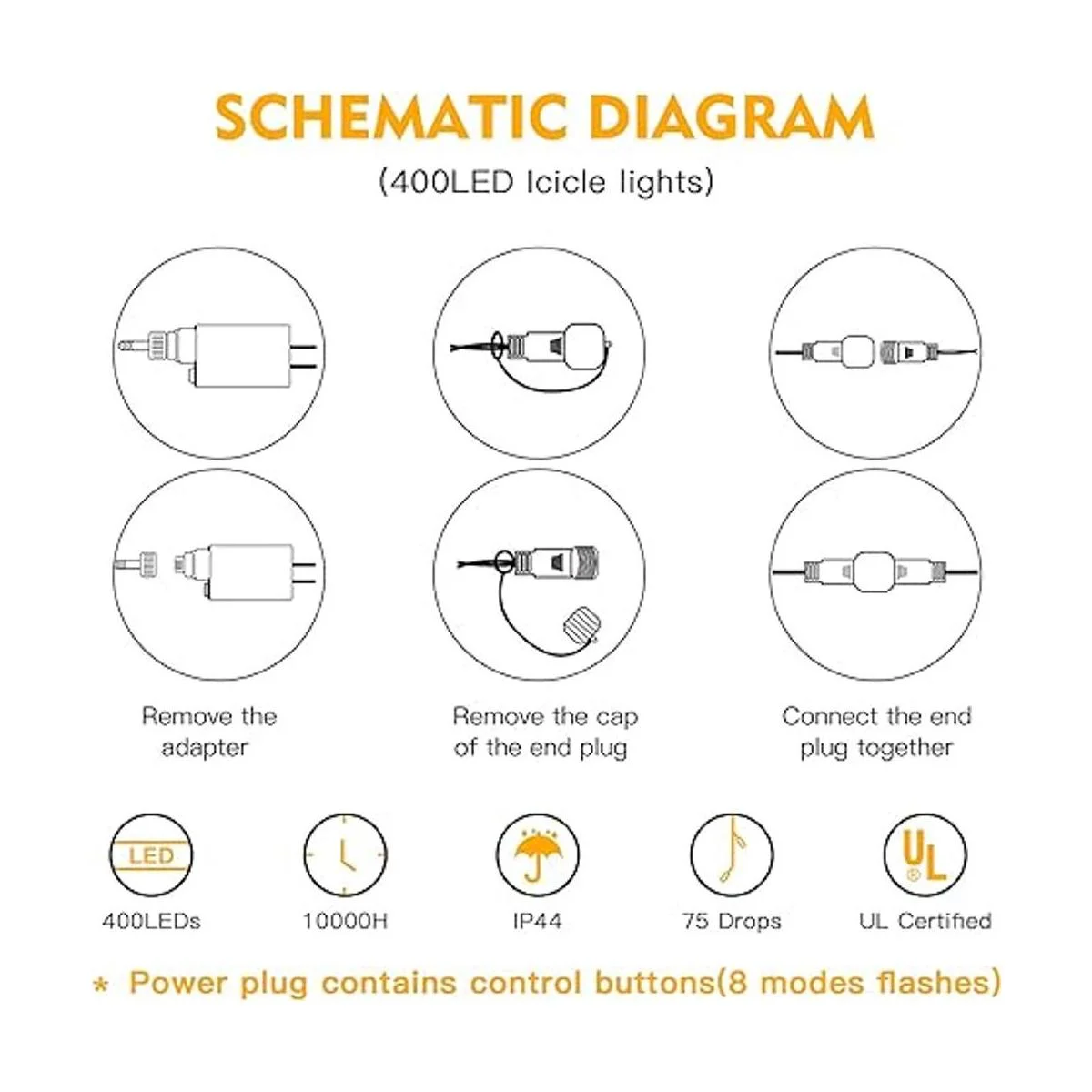 400 luces LED de carámbanos para exteriores 32.8 pies 75_2