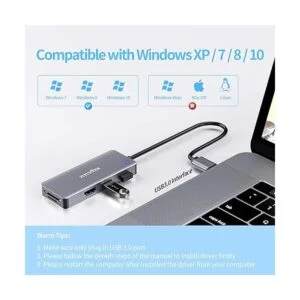 Adaptador USB a HDMI concentrador USB 5 en 1 3.0 con HDMI_4