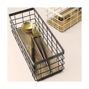 Dicunoy Juego de 2 cestas pequeñas de alambre cubos de_6