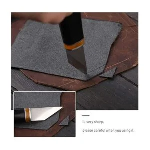 DIUDUS Cuchillo de corte de cuero con mango de madera_5