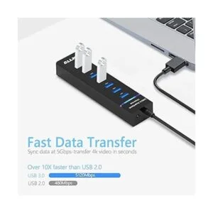 Hub USB 3.0 de 7 puertos Hub USB de datos IVETTO con_2