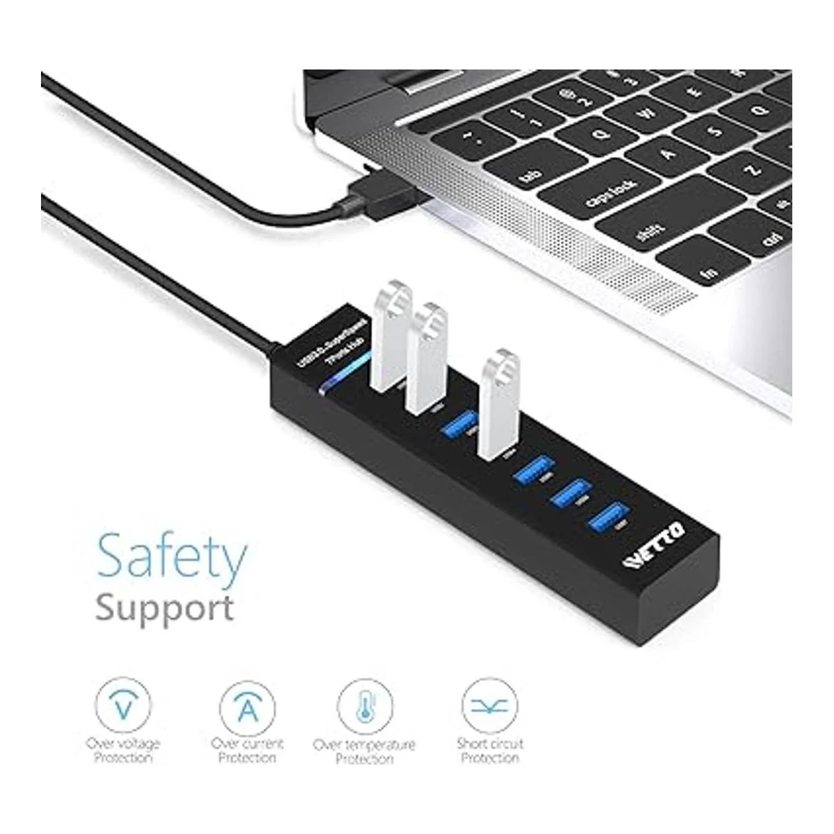 Hub USB 3.0 de 7 puertos Hub USB de datos IVETTO con_4