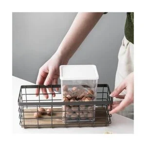 Dicunoy Juego de 2 cestas pequeñas de alambre cubos de_5