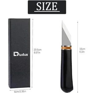 DIUDUS Cuchillo de corte de cuero con mango de madera_2