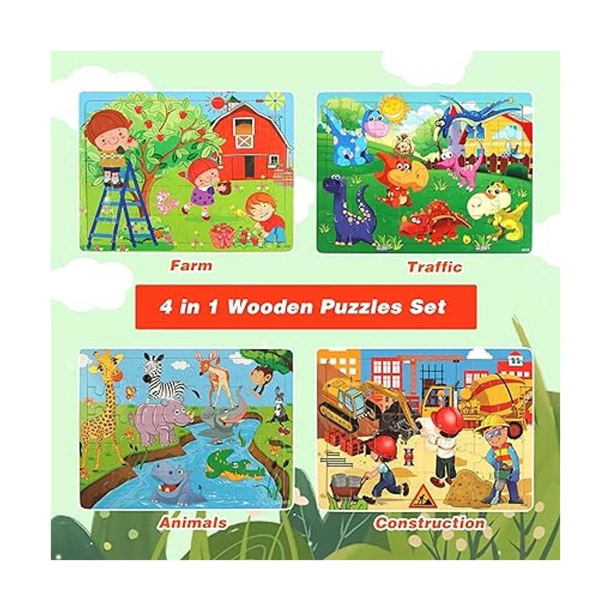 SYNARRY Rompecabezas para niños de 4 a 8 años paquete de_2