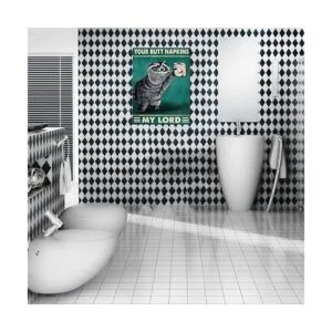 UNIYA Póster de inodoro divertido diseño de animales de_5