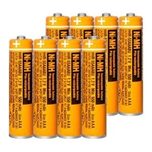 Paquete de 8 baterías recargables HHR55AAABU NIMH para_1